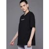 Kadın Baskılı Oversize T-shirt - Siyah
