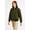 Kadın Bomber Mont Ceket – Fermuarlı, Kapitone İçi Astarlı, Su İtici Kumaş, Regular Fit, Yandan Cepli, Günlük Bahar & Kış Şık Rahat Stil - Haki
