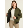 Kadın Bomber Mont Ceket – Fermuarlı, Kapitone İçi Astarlı, Su İtici Kumaş, Regular Fit, Yandan Cepli, Günlük Bahar & Kış Şık Rahat Stil - Haki