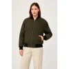 Kadın Bomber Mont Ceket – Fermuarlı, Kapitone İçi Astarlı, Su İtici Kumaş, Regular Fit, Yandan Cepli, Günlük Bahar & Kış Şık Rahat Stil - Haki