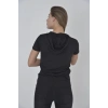 Kadın Kapşonlu Slim Fit T-shirt - Siyah