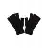 Kadın Kısa Parmaksız Triko Eldiven - Siyah