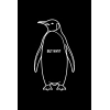 Kadın Nihilist Penguen Pamuklu Oversize Bisiklet Yaka Tişört - Siyah