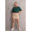 Kadın Regular Fit Tişört Bisiklet Yaka Yazlık Kısa Kol Basıc T-Shirt - Yeşil