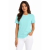Kadın T-Shirt Bisiklet Yaka Slim Fit Likralı Tişört Günlük Basic Body - Turkuaz