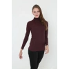 Kadın Tam Boğazlı Fitilli Likrali Koşkorse Badi - Bordo