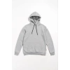 Kadın 3 İplik Pamuklu Kapüşonlu Kanguru Cepli Düz Oversize Hoodie Sweatshirt - Gri