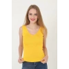 Kadın V Yaka Fırfır Detay Crop - Sarı