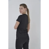 Kadın Yandan Fermuarli Slim fit T-shirt - Siyah