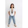 Kız Labubu Çocuk Baskılı T-Shirt - Beyaz