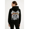 Metallica İki İplik Kapüşonlu Ön ve Arka Baskılı hoodie - Siyah