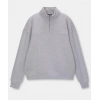 Oversize Yarım Farmuarlı Yakalı Basic SweatShirt - Gri