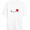 Sevgililer Günü İçin Özel Tasarım Love Baskılı T-shirt - Beyaz