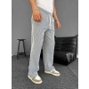 Su Yolu Çizgili Cepli Pantalon Yazlık - Gri