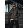 Üç İplik Penye Kapşonlu Basic SweatShirt - Füme