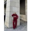 Üç İplik Yakalı Sweat Baggy Pantalonlu Takım - Bordo