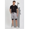 Unisex Baskılı İç Cepli Sporcu Alt Taytlı Şort - Gri