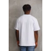 Unisex Baskılı Oversize T-Shirt - Beyaz
