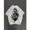 Unisex Baskılı Oversize T-Shirt - Beyaz