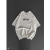 Unisex Baskılı Oversize T-Shirt - Beyaz