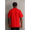Unisex Baskılı Oversize T-Shirt - Kırmızı