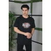 Unisex Baskılı Oversize T-Shirt - Siyah