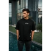 Unisex Baskılı Oversize T-Shirt - Siyah