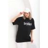 Unisex Baskılı Oversize T-Shirt - Siyah