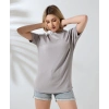 Unisex Bisiklet Yaka Baskılı Slim Fit T-Shirt - Boyalı Gri