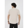 Unisex Bisiklet Yaka Slim fit T-Shirt- Bej