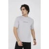 Unisex Bisiklet Yaka Slim fit T-Shirt- Boyalı Gri
