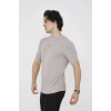 Unisex Bisiklet Yaka Slim fit T-Shirt- Boyalı Gri