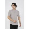 Unisex Bisiklet Yaka Slim fit T-Shirt- Boyalı Gri