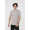 Unisex Bisiklet Yaka Slim fit T-Shirt- Taş