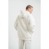 Unisex Double Oversize Kapşonlu Basic SweatShirt - Beyaz