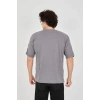 Unisex Jakar Kumaş Rahat Kol T-Shirt - Gri