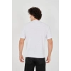 Unisex Jakar Kumaş Slim Fit T-Shirt - Beyaz