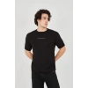Unisex Jakar Kumaş Slim Fit T-Shirt - Siyah