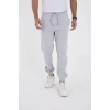 Unisex Kışlık Üç İplik Lastikli Eşofman Pantolon - Gri