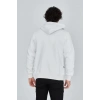 Unisex Tam Fermuarlı Kapşonlu  SweatShirt - Beyaz