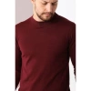 Erkek Bisiklet yaka Kazak Uzun Kol Dokuma Triko - Bordo