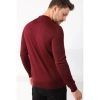 Erkek Bisiklet yaka Kazak Uzun Kol Dokuma Triko - Bordo