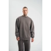 Uzun Kol Bisiklet Yaka Basic SweatShirt - Füme