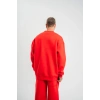 Uzun Kol Bisiklet Yaka Basic SweatShirt - Kırmızı