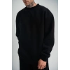 Uzun Kol Bisiklet Yaka Basic SweatShirt - Siyah