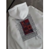 Uzun Kol Kapüşonlu Ön Ve Arka Baskılı SweatShirt - Beyaz