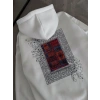 Uzun Kol Kapüşonlu Ön Ve Arka Baskılı SweatShirt - Beyaz