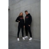 Yılbaşı Merry Christmas Baskılı Oversize Kapüşonlu Sweatshirt Hoodie - Siyah