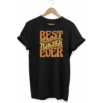 24 Kasım Öğretmenler Günü Hediye Baskılı Oversize Bisiklet Yaka T-shirt - Siyah