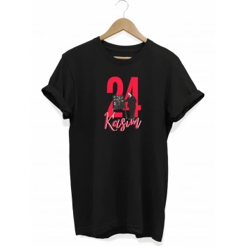 24 Kasım Öğretmenler Günü Öğretmen Hediyesi Baskılı Oversize T-shirt - Siyah